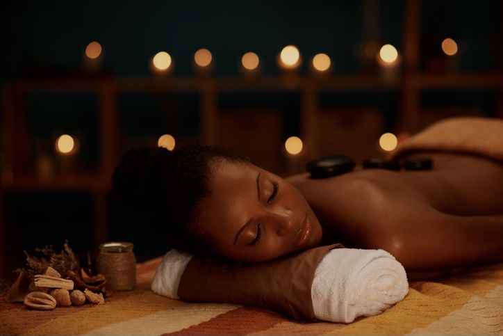 Candlelit hot stone massage