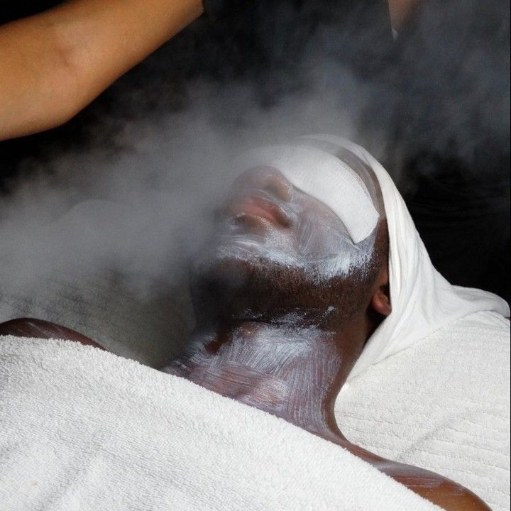 Steam facial treatment
